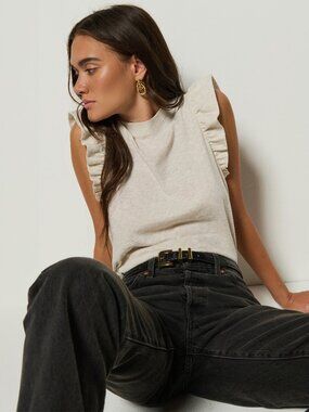 Nation Los Angeles Paulette Tank in Heather Oatmeal